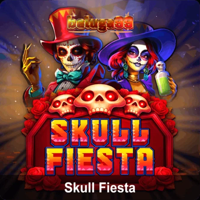 Tampilan visual slot Skull Fiesta dengan tema Day of the Dead